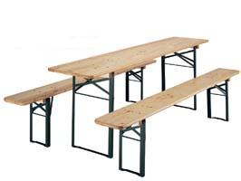 Festzeltgarnitur Holz klar lackiert